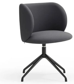 Sedia da pranzo grigio scuro in imbottito Mogi – Teulat