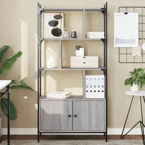 Libreria ante grigio sonoma 76,5x30x154,5 cm legno multistrato