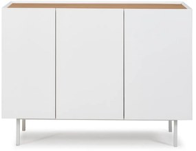 Cassettiera bassa bianca effetto rovere 110x85 cm Arista - Teulat