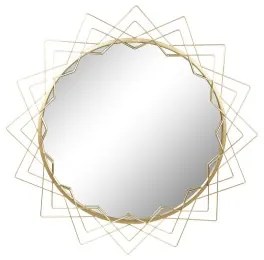 Specchio da parete Home ESPRIT Dorato Metallo Cristallo 80 x 2,5 x 80 cm 80 x 2,50 x 80 cm