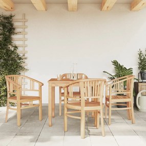 Set Da Pranzo Per Giardino 5 Pz İn Legno Massello Di Teak /