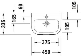 Duravit 7484500002 - Lavabo sospeso D-CODE 45x33,5 cm ceramica/bianco lucido