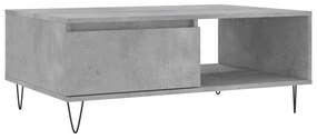 Tavolino da salotto grigio cemento 90x60x35cm legno multistrato