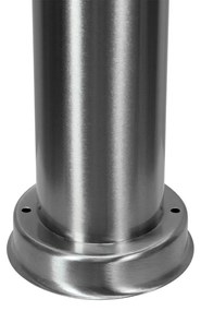 Paletto da giardino con Doppia Presa Corrente 80cm Acciaio Inox E27 Colore Inox