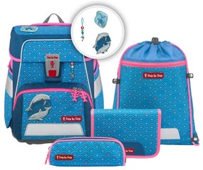 Zaino scuola SPACE - set da 5 pezzi, Step by Step Dolphin Pippa
