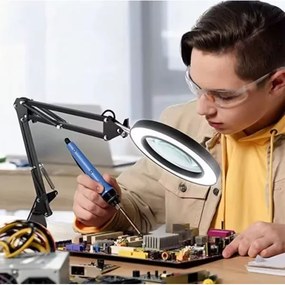 Lampada da tavolo LED dimmerabile con una lente d'ingrandimento LED/11W/5V nero