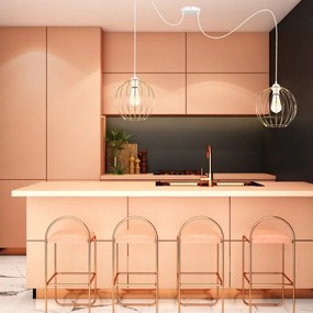 Lampadario a sospensione con filo MATT 2xE27/60W/230V ragno bianco/oro