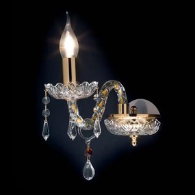 Lampadario applique 12 cm in cristallo DALLAS a 1 luce ORO