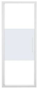 Porta doccia battente Record L 101 x H 195 x P 0.6 cm in vetro smerigliato profilo bianco