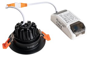 Faretto da incasso nero 6,8 cm con LED 750 lm dimmerabile IP65 - Gaius