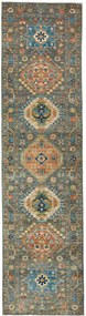 Samarkand Tappeto orientale 80 x 300 Verde (Pakistan) Annodato A Mano