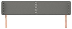 Testiera ad orecchio grigio scuro 203x16x78/88 cm in tessuto