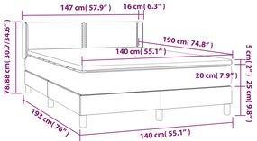 Giroletto a Molle con Materasso Crema 140x19 cm in Tessuto