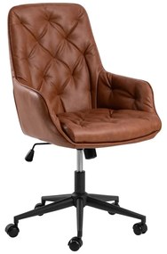 Sedia da ufficio in similpelle marrone cognac Erik - Actona