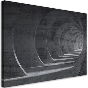Quadro su tela, Tunnel 3D grigio