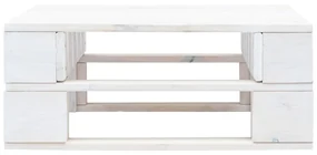 Ottomana da giardino pallet in legno di pino impregnato bianco