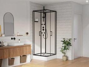 Box doccia idromassaggio L80 x l80 x H225 cm in Fibra di bambù Nero opaco - ARDALI