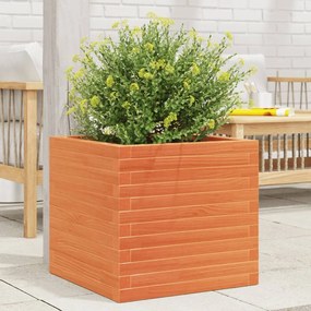 Fioriera Giardino Marrone Cera 50x50x46 Cm Legno Massello Pino /
