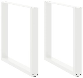 Gambe Tavolo Pranzo A U 2 Pz Bianco 90x(72-73)cm Acciaio /