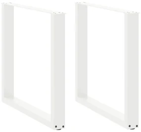 Gambe Tavolo Pranzo A U 2 Pz Bianco 90x(72-73)cm Acciaio /