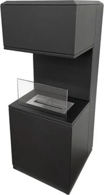 Camino a bioetanolo da terra Oslo in acciao nero L38xP38xH100 cm