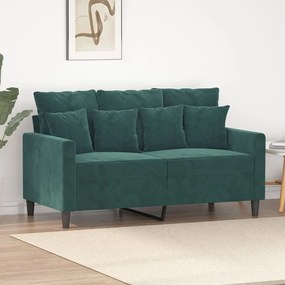 Divano A 2 Posti Verde Scuro 120 Cm İn Velluto /