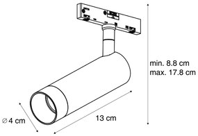 Faretto moderno bianco per sistema a binario monofase GU10 35mm - Slimline Uzzy