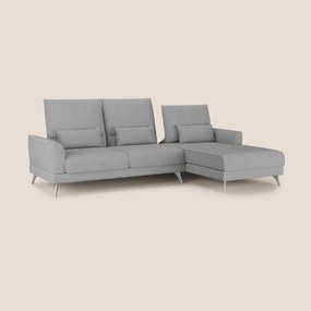 Tommy Divano angolare con relax e schienali traslanti in microfibra smacchiabile T11 grigio