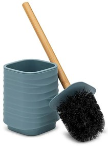 Scopino WC da appoggio turchese cobalto in abs e bambù Wave