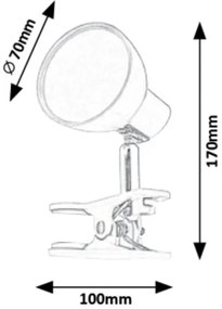 Rabalux 1477 - Lampada LED con Clip NOAH LED/5W/230V