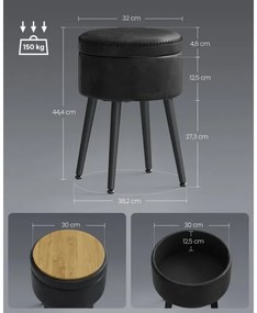 Sgabello in pelle CORE nero