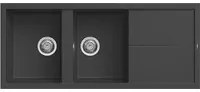 Lavello Elleci Incasso 2 vasche 116x50 Unico 500 Granitek Nero LGU50040