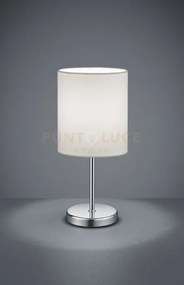 Jerry lampada da tavolo metallo cromato e paralume bianco h. 28,5cm...