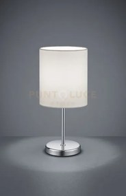 Lampada da tavolo jerrymetallo cromato r50491001 paralume bianco