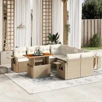 Set Divano da Giardino 8 pz con Cuscini Beige in Polyrattan 3271681