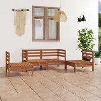 Set Divani da Giardino 4 pz Miele in Legno Massello di Pino 3082525