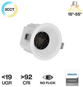 Faro da Incasso 12W Foro Ø75mm CCT 15°-55° Philips Certadrive - Bianco Colore Bianco Variabile CCT