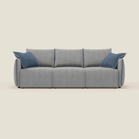 Flexar divano con 3 sedute allungabili schienale in piuma d'oca in bouclé impermeabile T07 grigio - blu