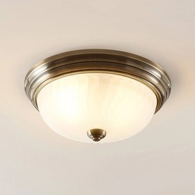 Plafoniera soffitto Pakka Lindby, dimmerabile, Bronzo / Ottone antico, Soggiorno / Sala da pranzo, Antico, Plafoniera