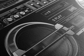 Stampa su tela – Radio disco anni '90 in bianco e nero