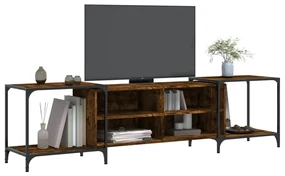 Mobile porta tv rovere fumo 203x37x50 cm in legno multistrato