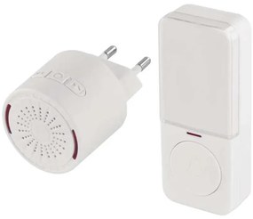Campanello wireless da inserire nella presa 230 V con 1 batteria CR2032, bianco
