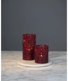 Candela LED a cera rossa, altezza 10 cm Clary - Star Trading