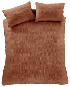 Biancheria da letto singola arancione 135x200 cm Seersucker - Catherine Lansfield