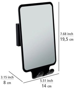 Specchio cosmetico con appendino 14x19,5 cm Quadro Black - Wenko