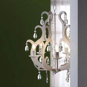 Lampadario Jane bianco paralume bianco 5x E14