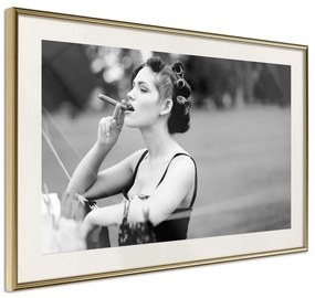 Poster  Smoking Harms Your Health  Cornice Quadri Cornice d'oro con passe-partout, Larghezza x Altezza Home decor 60x40