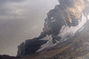 Quadro su tela – Montagne maestose con lago