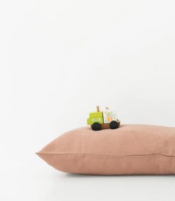 Federa di lino marrone terracotta , 70 x 90 cm Cafe Creme - Linen Tales