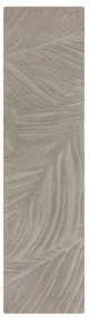 Tappeto in lana grigio chiaro 60x230 cm Lino Leaf - Flair Rugs